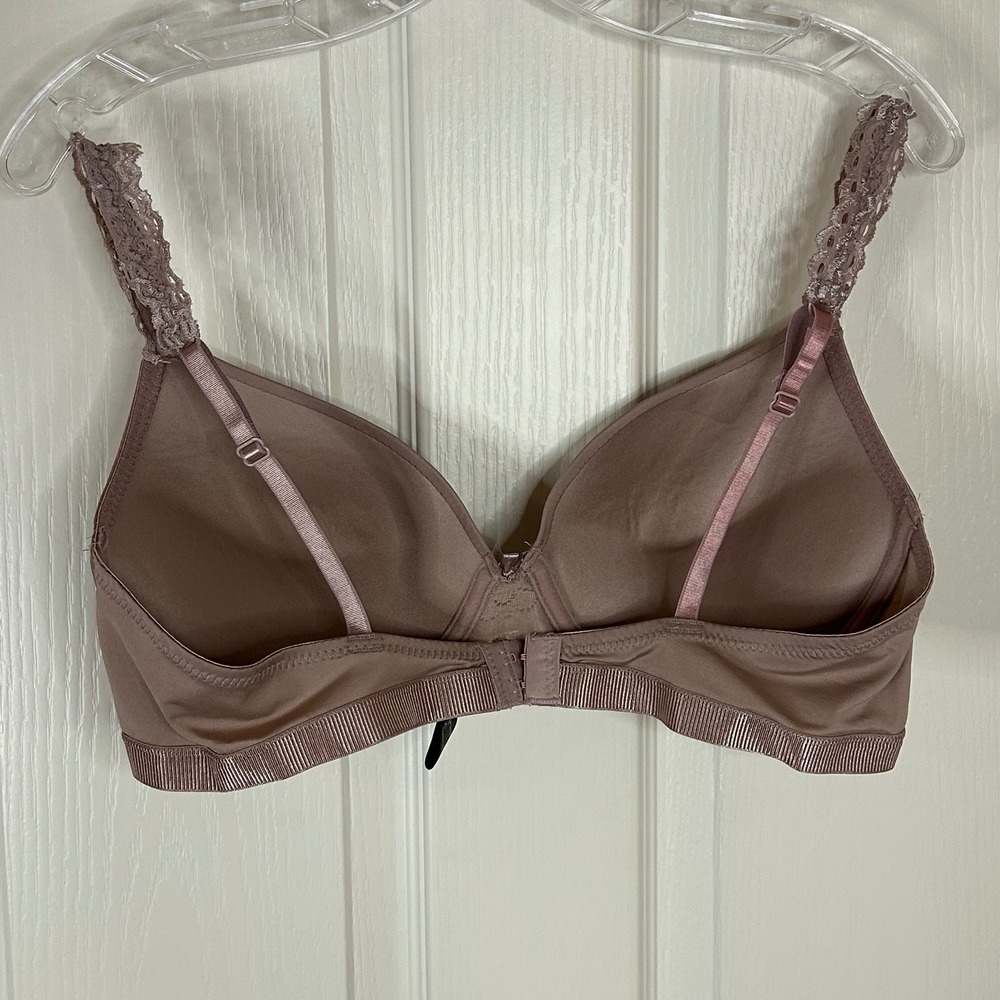 Nanette Lepore Bra‎ 38C Lace Trim Underwire Padded Taupe - Picture 6 of 11